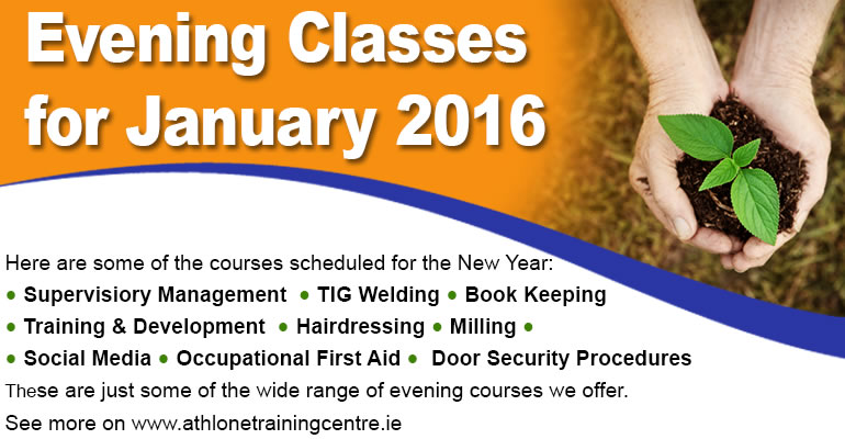 List of up coming evening courses which can be found on the eveing courses page