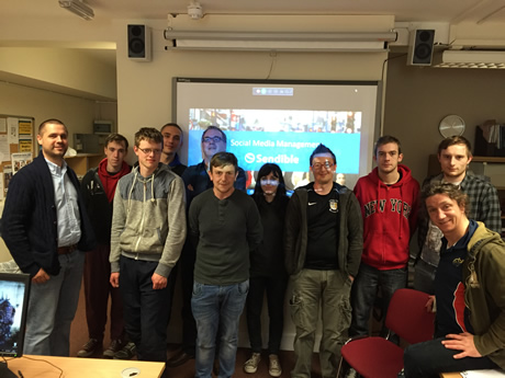Students after a webinar with Sendible UK